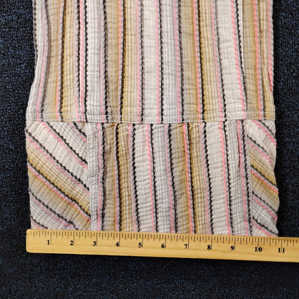 Free People Pants Womens Small Days End Cotton Striped Wide Leg Multi Color Boho - Picture 6 of 10
